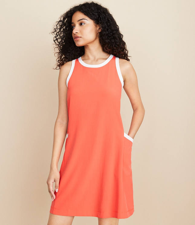 Lou & Grey Tipped Wanderweave Mini Pocket Dress