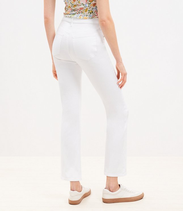 High Rise Kick Crop Jeans in White
