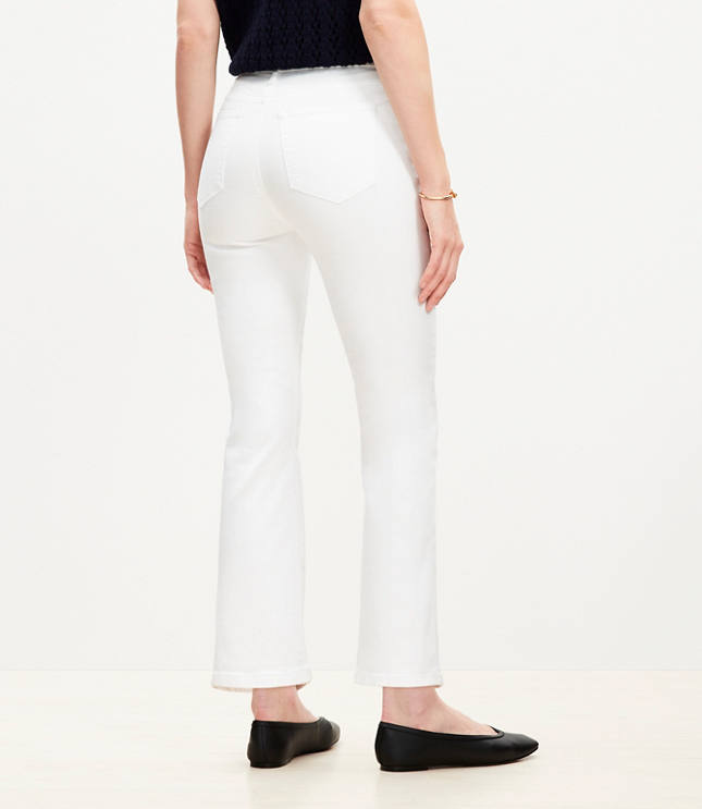 High Rise Kick Crop Jeans in White