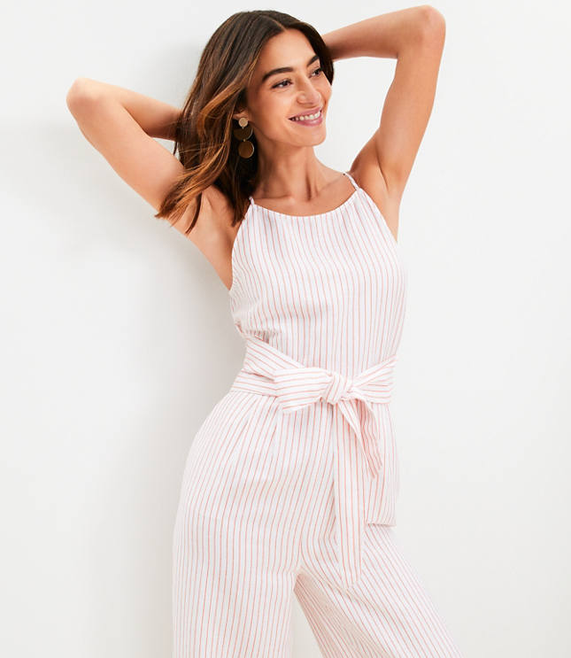 Petite Belted Tank Jumpsuit