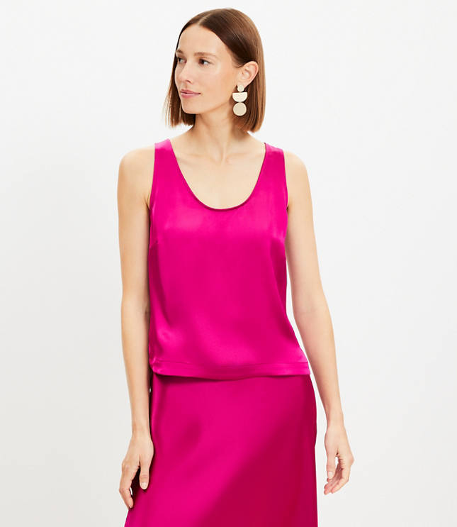 Satin Hi-Lo Hem Tank Top