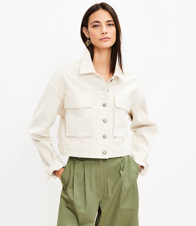 Petite Shimmer Tweed Cropped Shirt Jacket