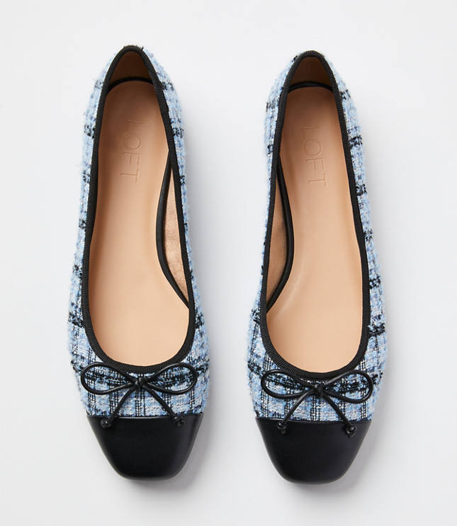 Square Cap Toe Ballet Flats