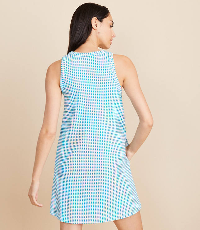 Lou & Grey Gingham Jacquard Halter Mini Pocket Dress