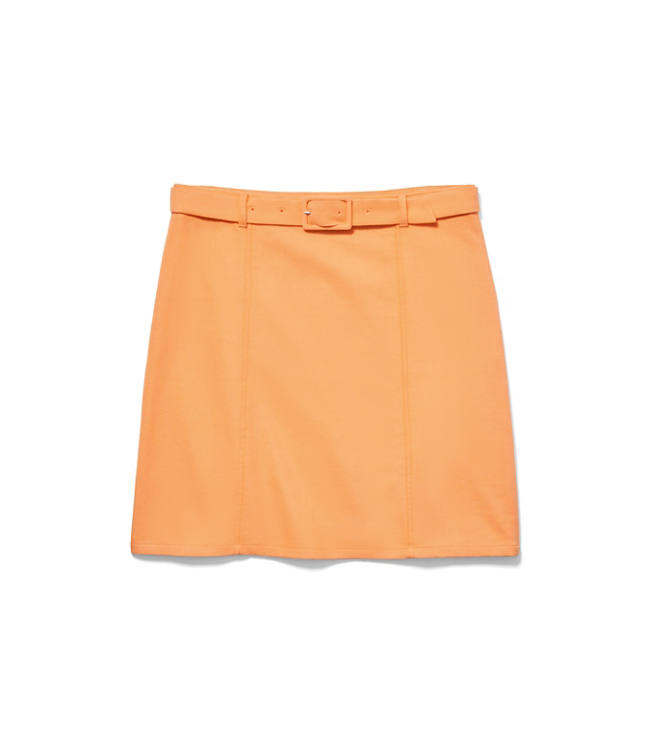 Belted Cotton Linen Skirt