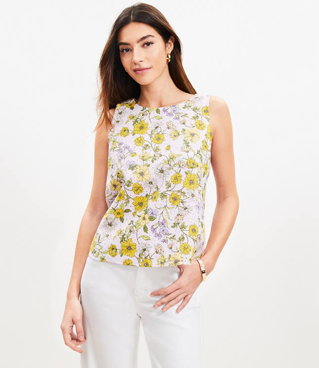 Floral Sleeveless Bubble Hem Top