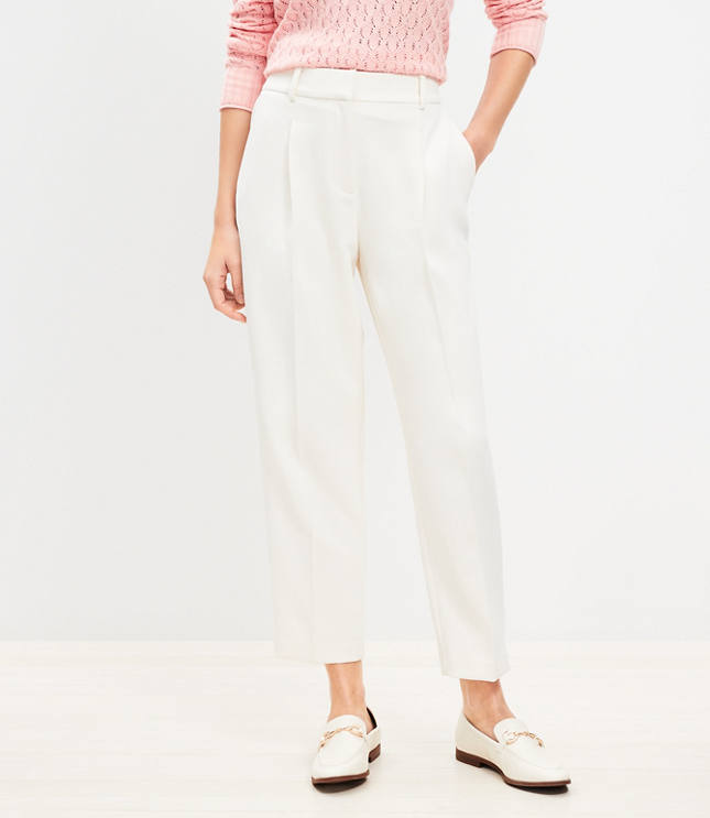 Petite Pleated Tapered Pants in Crepe