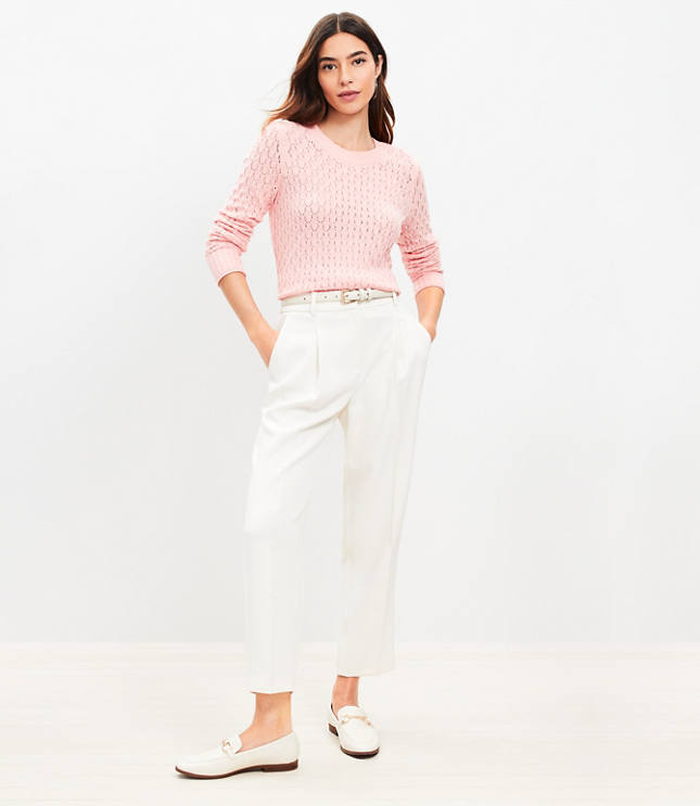 Petite Pleated Tapered Pants in Crepe