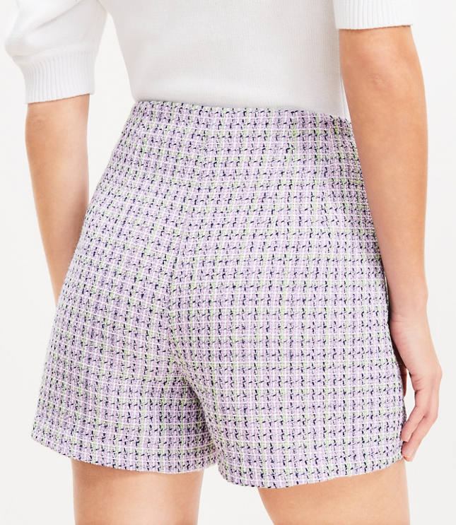 Petite Tweed Flap Pocket Shorts