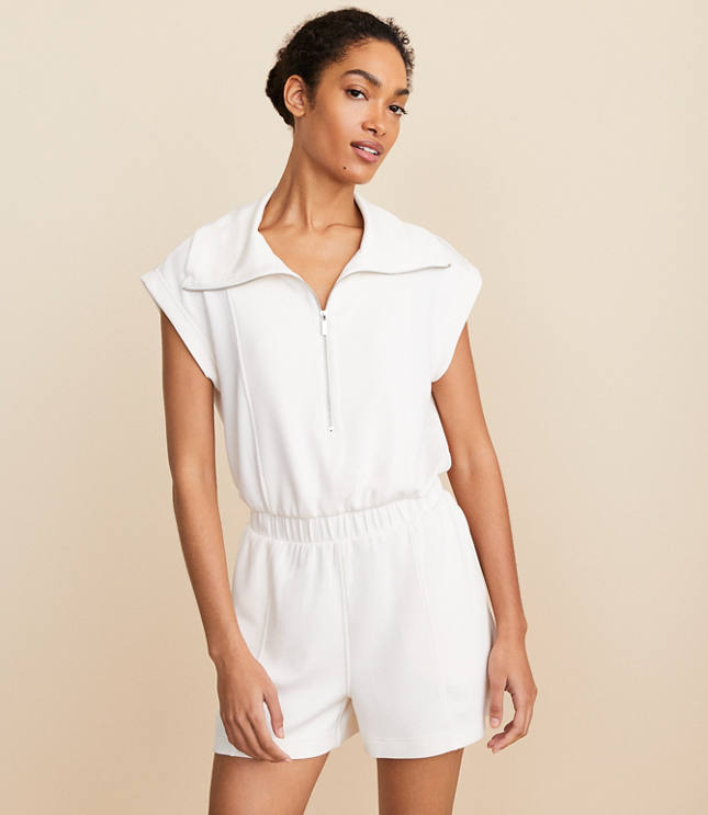 LOFT Beach Smocked Knit Jumpsuit