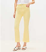 Frayed High Rise Kick Crop Jeans in Lemon Squeeze carousel Product Image 1