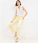 Frayed High Rise Kick Crop Jeans in Lemon Squeeze carousel Product Image 2