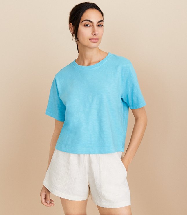 Lou & Grey Cropped Soft Slub Tee