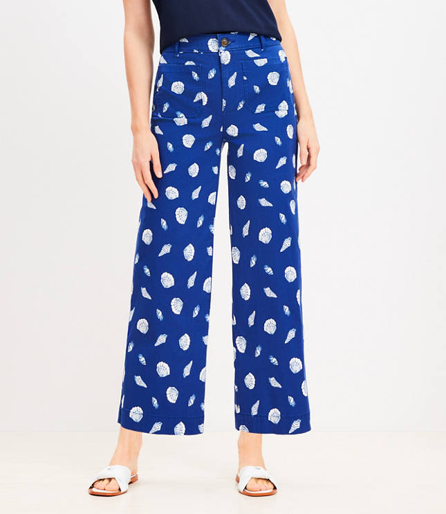 Palmer Wide Leg Crop Pants in Shell Print