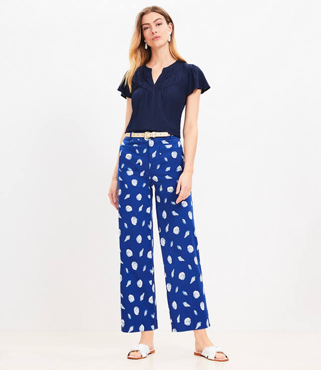 Palmer Wide Leg Crop Pants in Shell Print