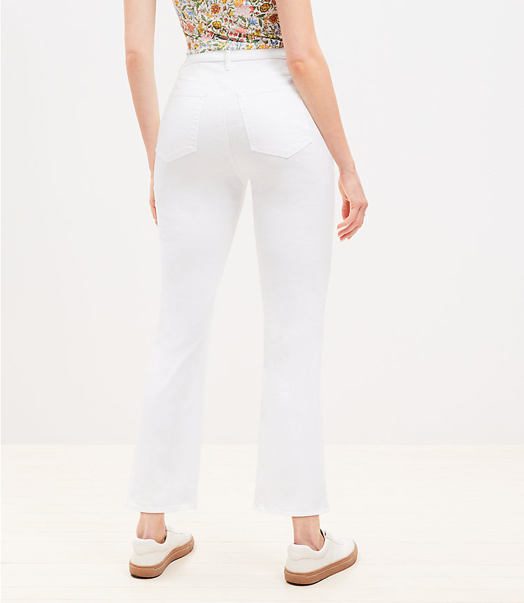 Petite Curvy High Rise Kick Crop Jeans in White image number null