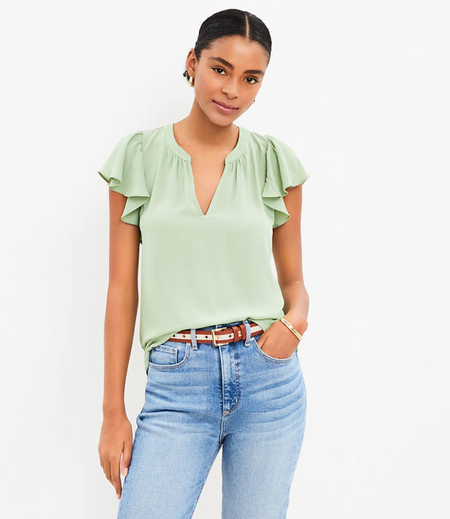 Petite Ribbed Boatneck Top