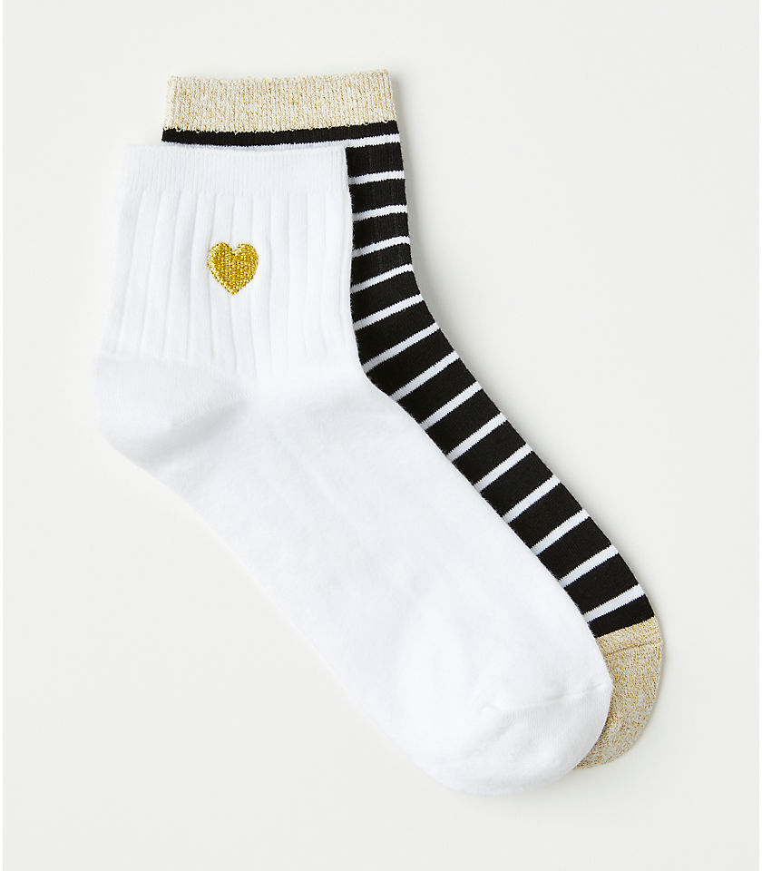 Heart & Stripe Ankle Sock Set