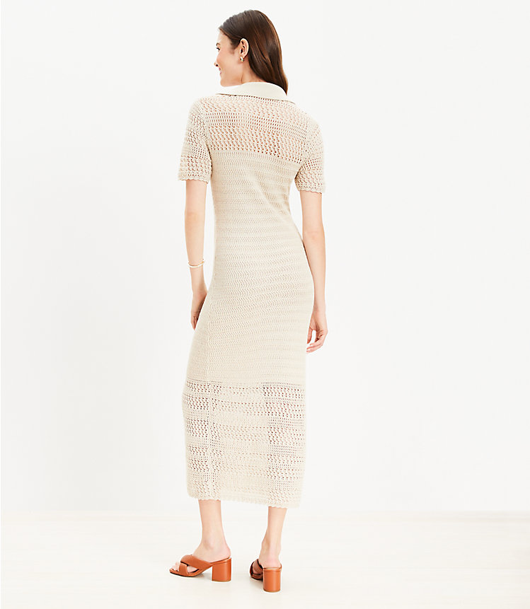 Petite LOFT Beach Crochet Short Sleeve Maxi Dress image number 2