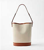 Faux Leather & Canvas Bucket Bag carousel Product Image 1