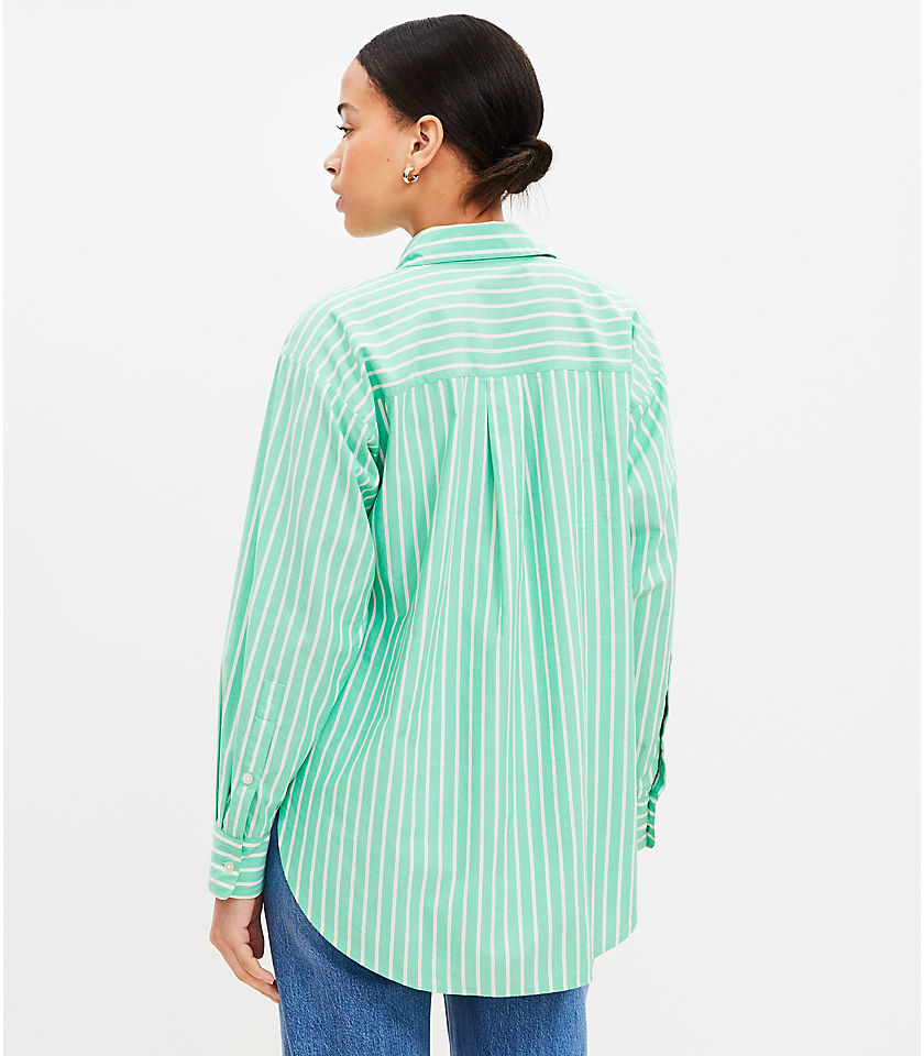 Petite Striped Oversized Everyday Shirt
