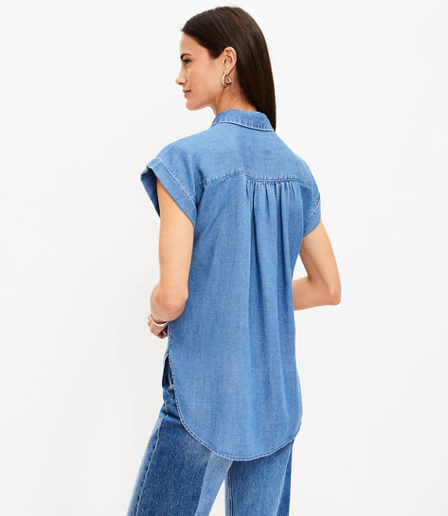 Petite Chambray Dolman Everyday Shirt
