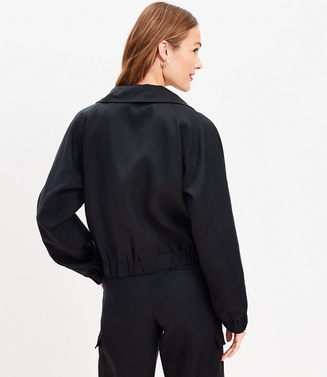 Petite Fluid Bomber Jacket