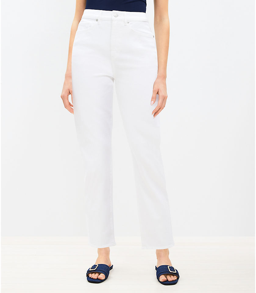 Petite Curvy High Rise Slim Jeans in White
