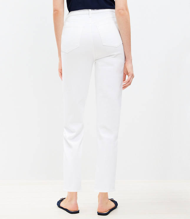 Petite Curvy High Rise Slim Jeans in White