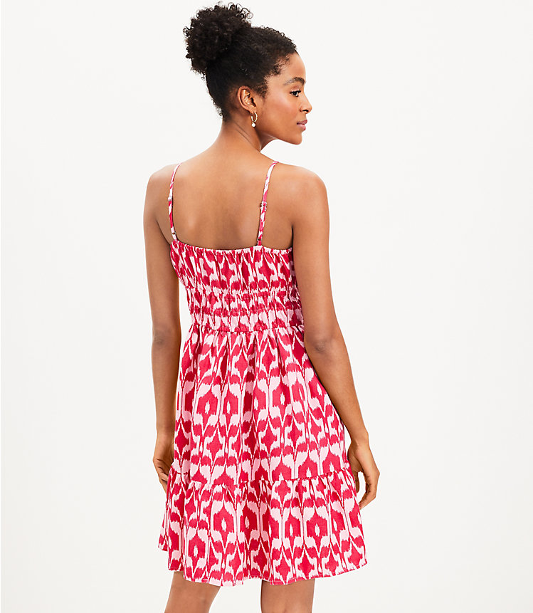 Petite LOFT Beach Ikat Strappy Smocked Tiered Dress image number 2