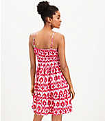 Petite LOFT Beach Ikat Strappy Smocked Tiered Dress carousel Product Image 3