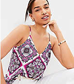 Petite Geo Covered Button Strappy Cami carousel Product Image 2