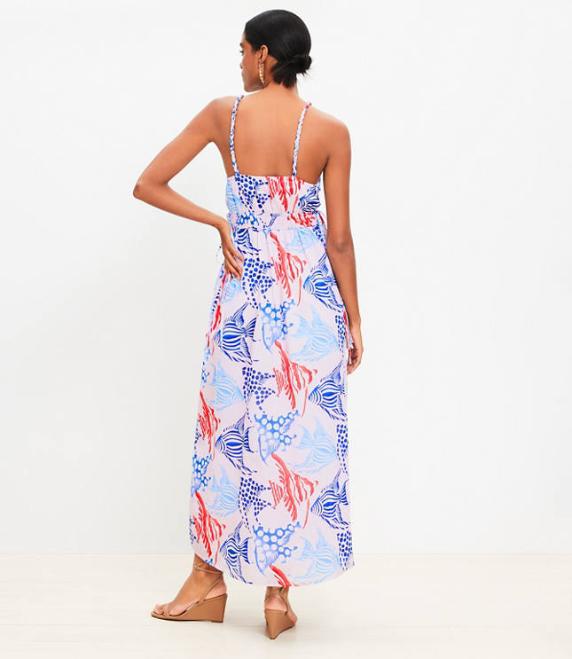 Fish Double Side Tie Maxi Dress