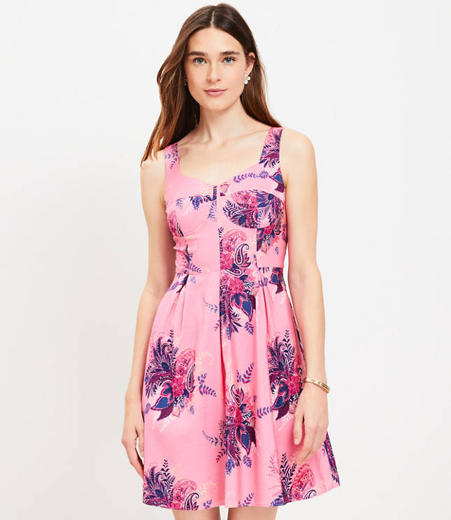 Petite Paisley Mini Halter Swing Dress