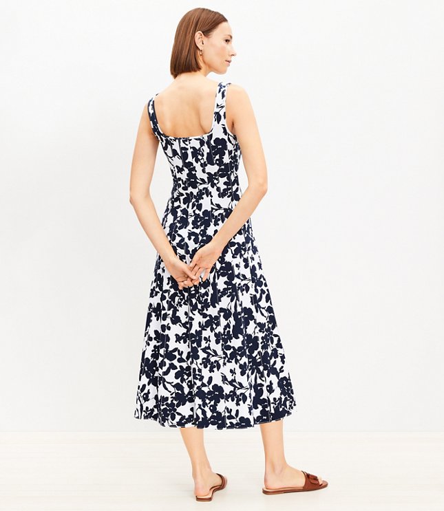 Forget Me Not Ponte Seamed Flare Midi Dress