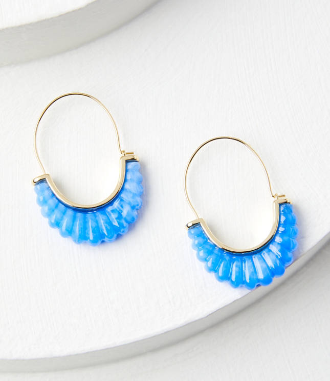 Resin Crescent Hoop Earrings