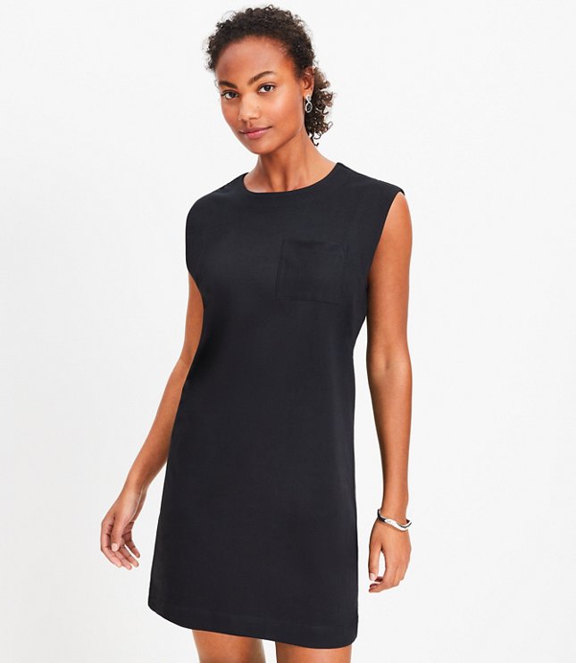 Petite Shimmer Ruched Sleeve Dress