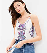 Petite Paisley Covered Button Strappy Cami carousel Product Image 2