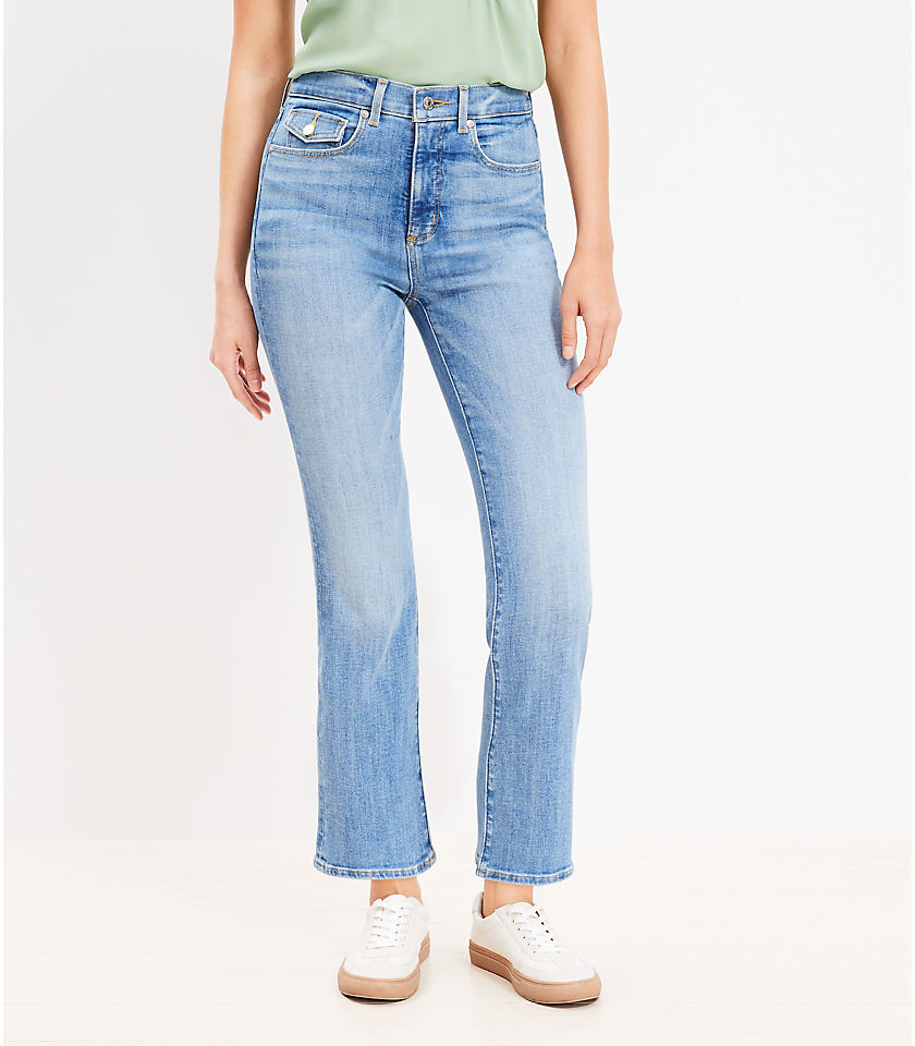 Tall Flap Coin Pocket High Rise Kick Crop Jeans in Luxe Medium Wash