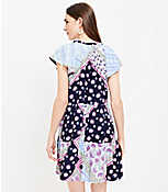 Petite Patchwork Flutter Tiered Swing Dress carousel Product Image 3