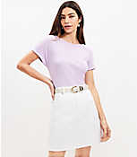 Tall Fresh Cut Denim Skirt in White carousel Product Image 1