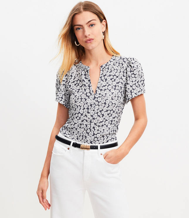 Daisy Notched Flutter Sleeve Top