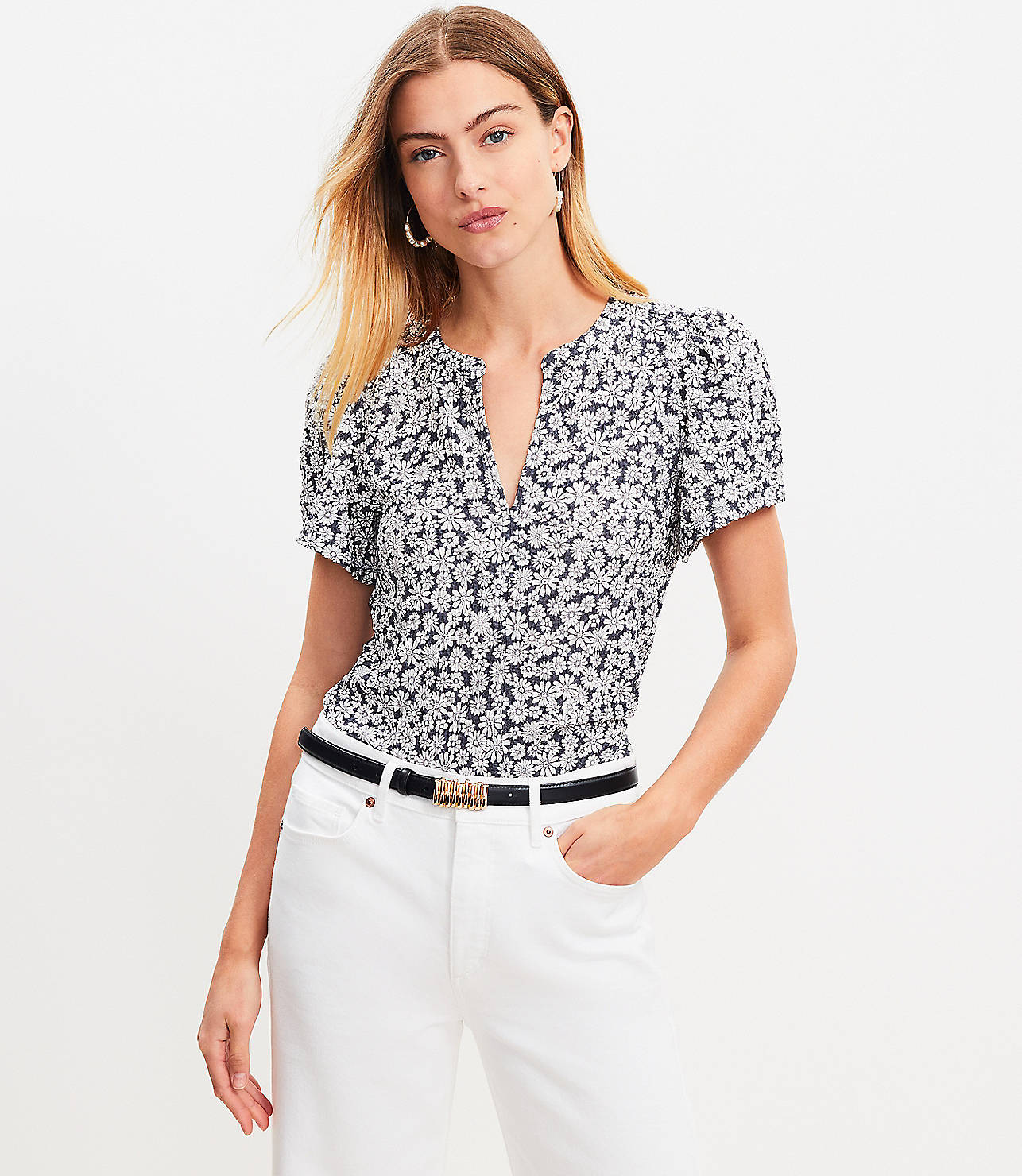 Daisy Notched Flutter Sleeve Top