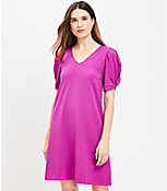 Knotted Puff Sleeve V-Neck Dress carousel Product Image 1