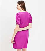Knotted Puff Sleeve V-Neck Dress carousel Product Image 3