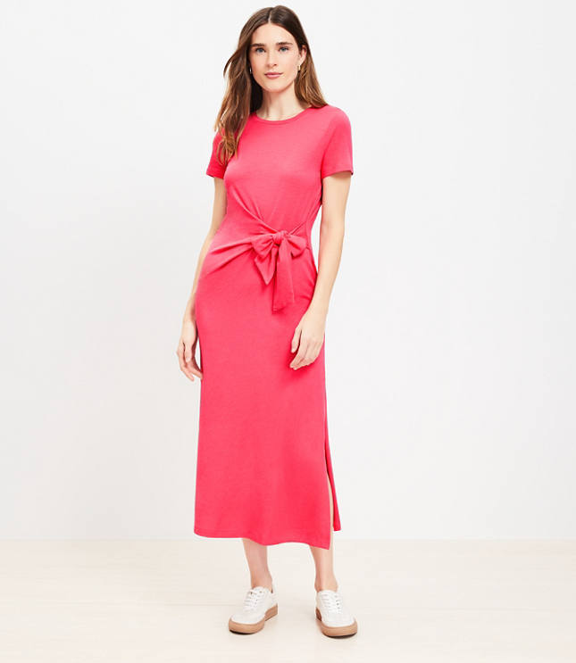 Side Tie Midi Dress - Sakura