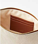 Faux Leather & Canvas Pouch carousel Product Image 2