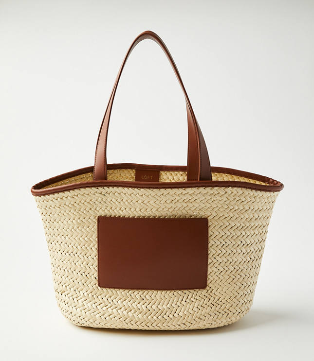 Straw Basket Tote - Natural