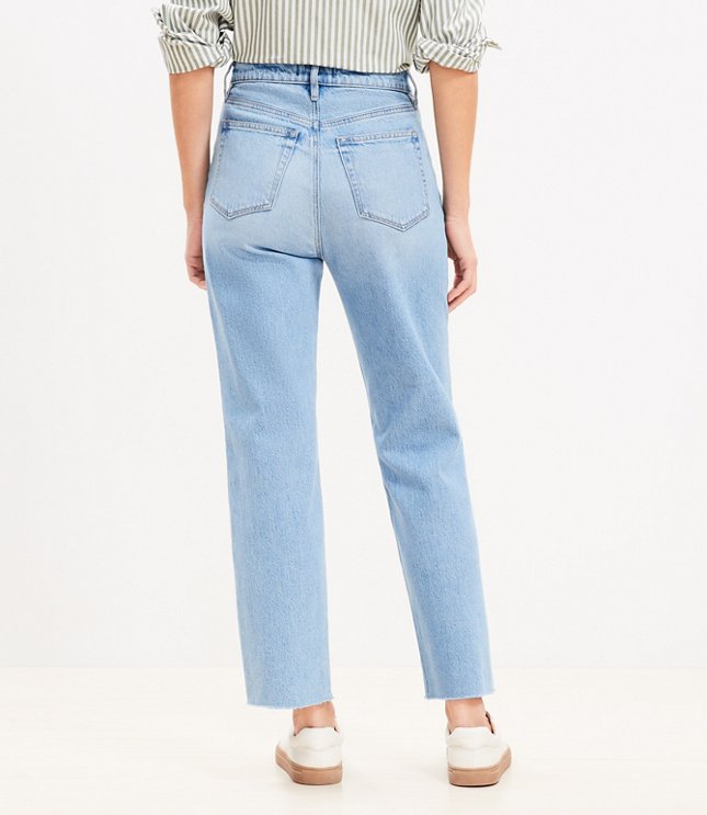 Petite Curvy High Rise Straight Jeans in Classic Mid Wash