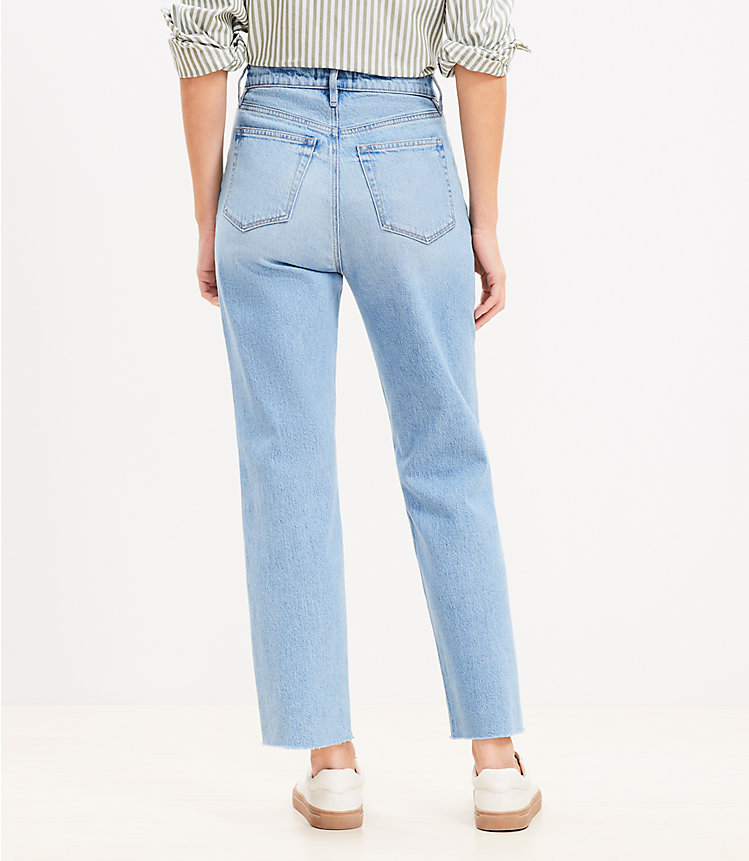 Petite Curvy High Rise Straight Jeans in Classic Mid Wash image number 2